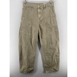 GAP Women's high rise barrel Utility Jeans in Olive/Taupe/khaki